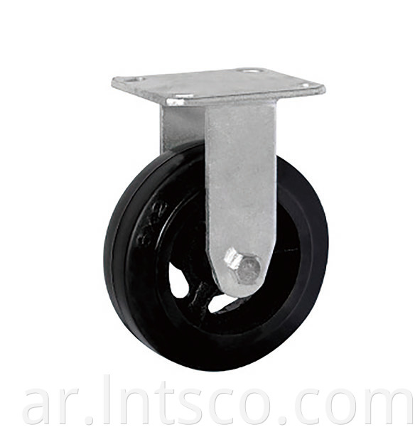 Heavy Duty Rubber on Cast Iron Rigid Casters